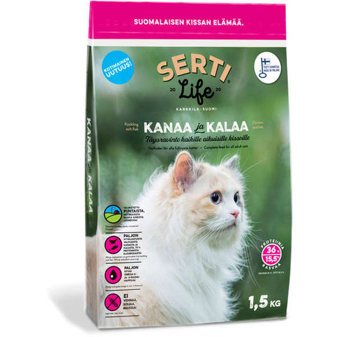 SertiLife Kotimainen Kana & Kala Kissoille 1,5 kg (-15%)