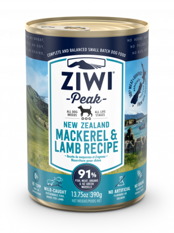 ZiwiPeak Koira Uuden-Seelannin Makrilli & Lammas 390 g (-67%)