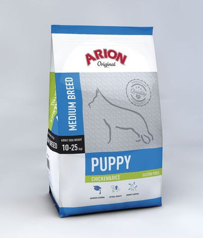 Arion Original Puppy Medium Kana & Riisi 2*12 kg TUPLA (-10€)