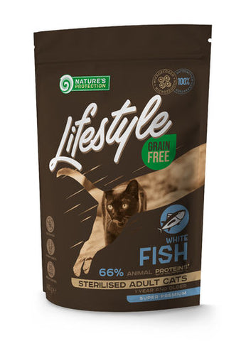 NP Lifestyle Kissa White Fish Sterilised 400 g (-50%)