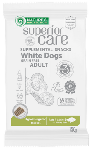 NP Superior Care White Adult Dental Herkkutikut 150 g (-25%)