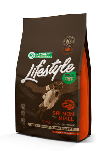 NP Lifestyle Adult Lohi & Krilli Pienille Koirille 1,5 kg